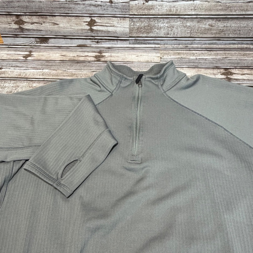 Duluth Trading Co 1/4 Zip Pullover Mens‎ XL Gray Thumbhole Ribbed Fleece Lined